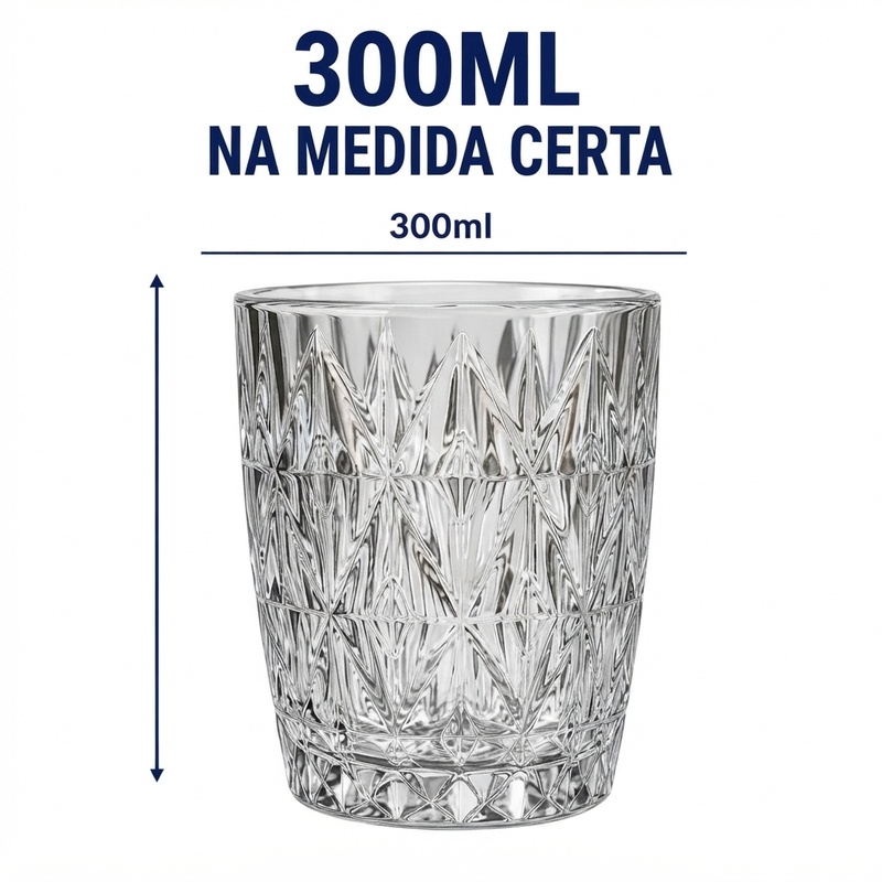 Copo Diamond Vidro 300ml
